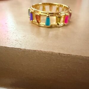 Multicolor Gold-Tone Women's Ring
